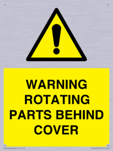 WARNING ROTATING PARTS BEHIND COVER